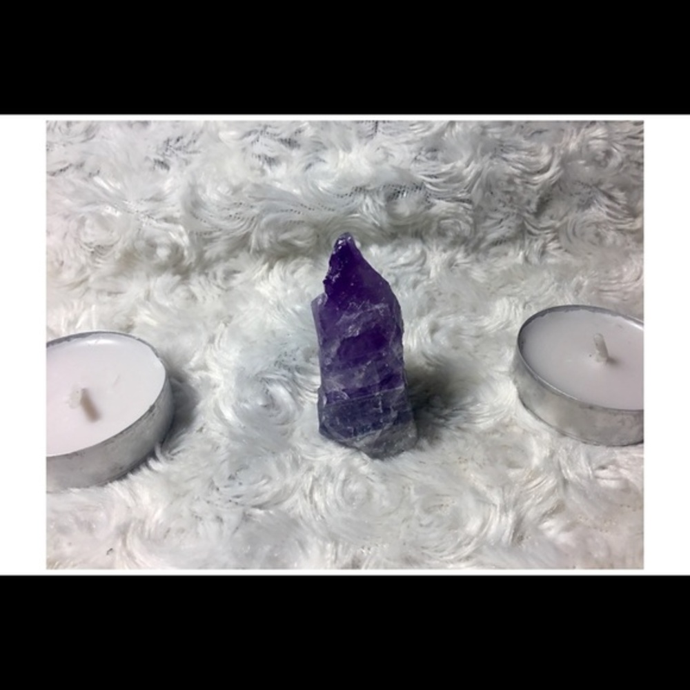 Natural Raw Amethyst Pyramid Crystal - Picture 2 of 8